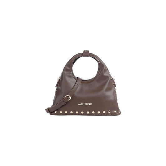 Borsa Valentino Bags Florayne marrone VBSA6608BOR. Borsetta da donna a spalla e tracolla (30x16x9 cm) a trapezio in ecopelle marrone con manico ad anello rigido, dettagli in metallo dorato e zip.