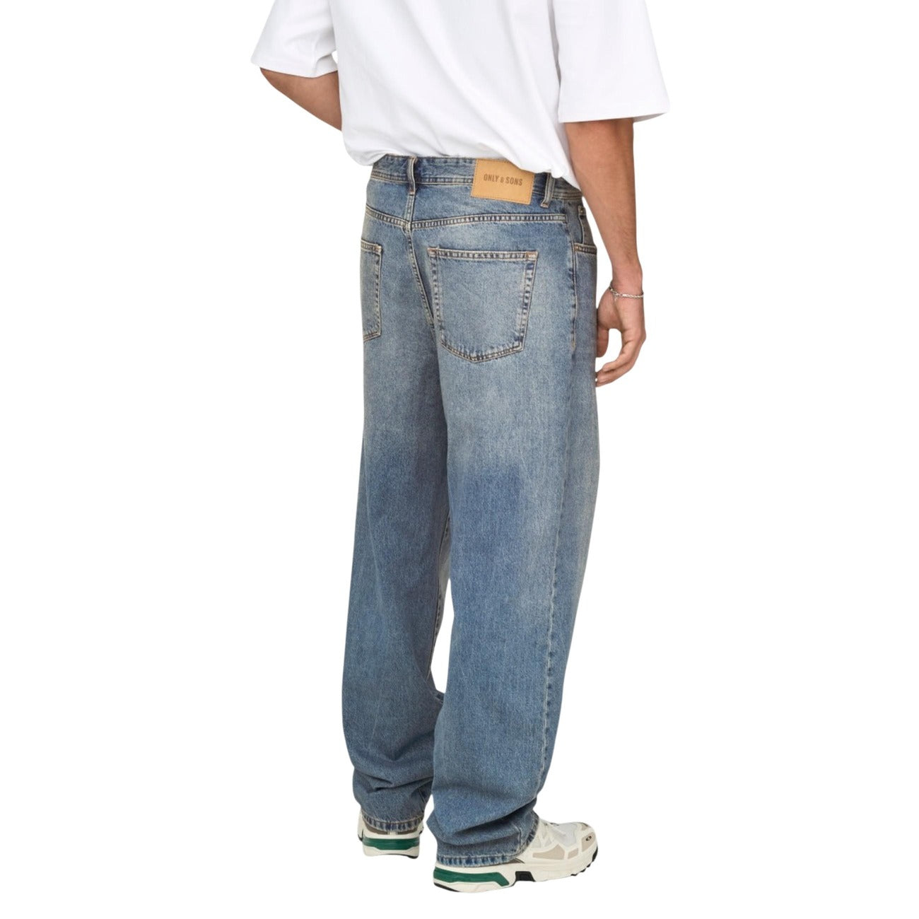 Jeans Only & Sons uomo blu con tasche - vista posteriore retro indossata da modello