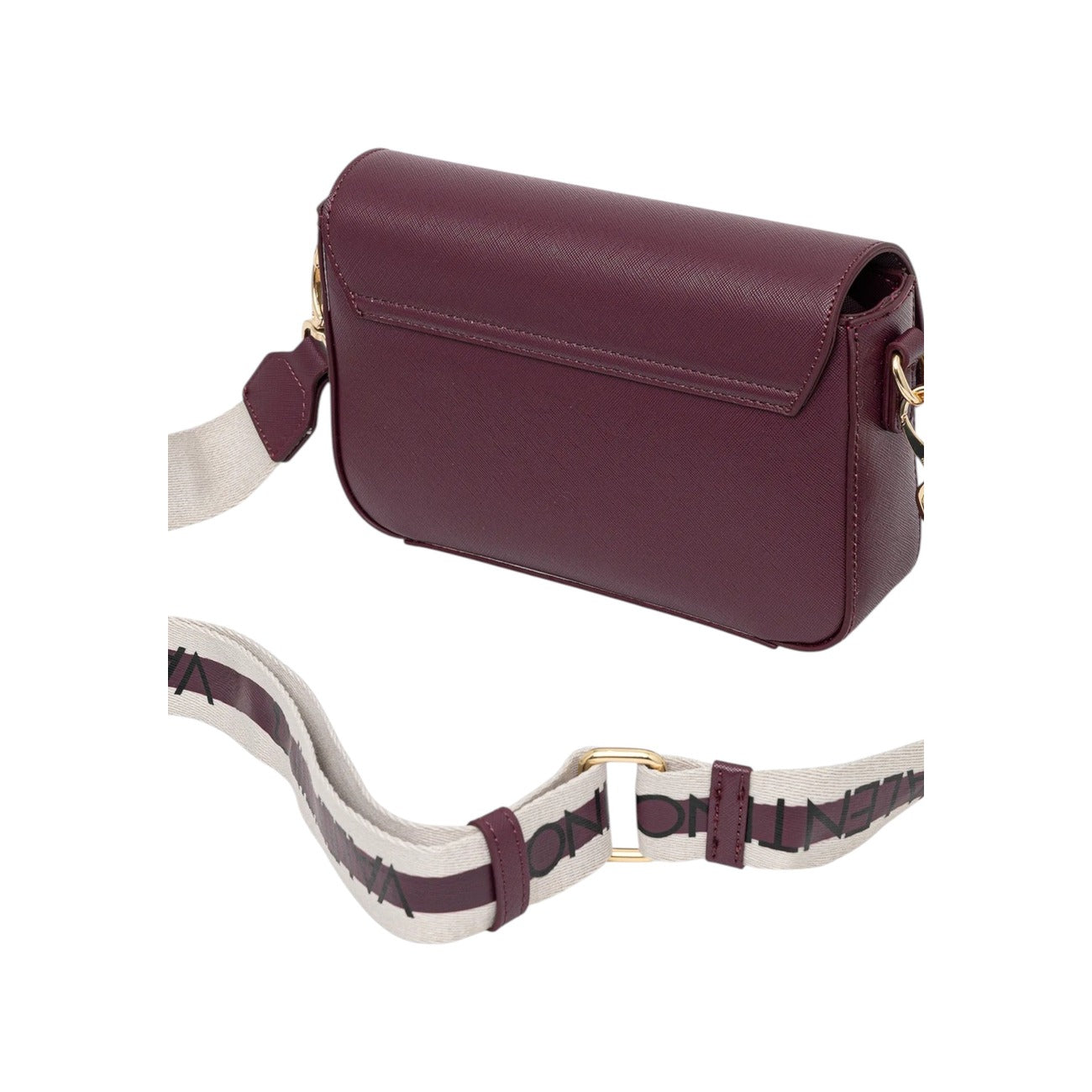 Valentino Bags Borsa Donna Viola a Tracolla con Bottone - Borsa Poliuretano Tasche Interne 23x20x6cm