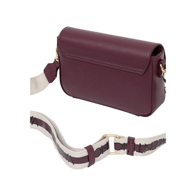 Valentino Bags Borsa Donna Viola a Tracolla con Bottone - Borsa Poliuretano Tasche Interne 23x20x6cm