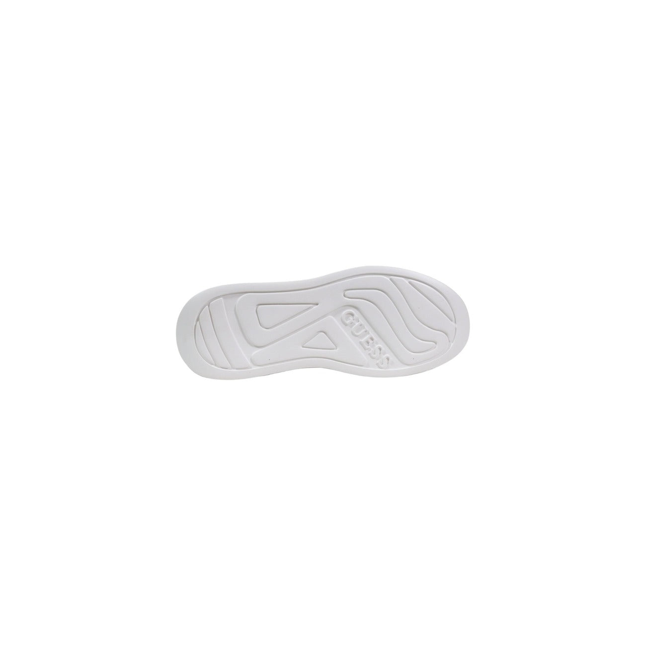 Sneakers Guess Elban; Bianco, Mix Poliestere/Suede. Logo in rilievo, suola 3 cm, calzata comfort. Design 4 stagioni, stile casual-chic. Vista suola 