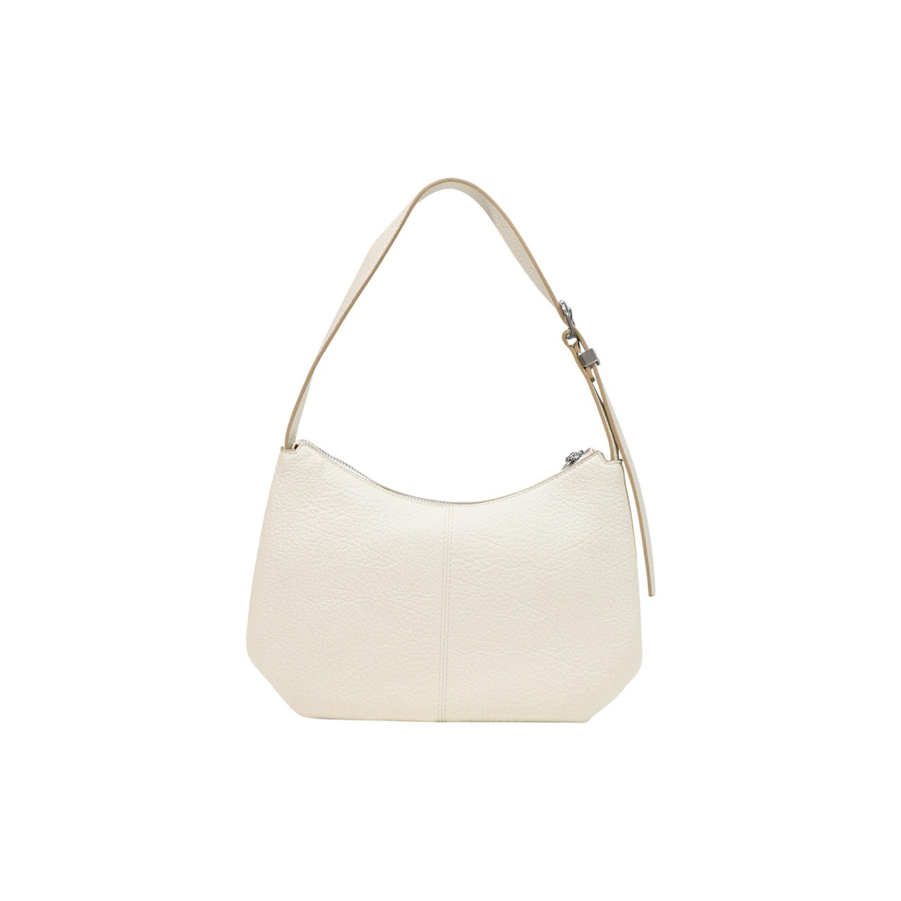 Borsa a spalla avorio Tommy Hilfiger TJW Slouchy City AW0AW18777. Borsa piccola donna color panna in ecopelle morbida con tracolla regolabile, logo in metallo e chiusura zip, borsa casual e chic 4 stagioni.