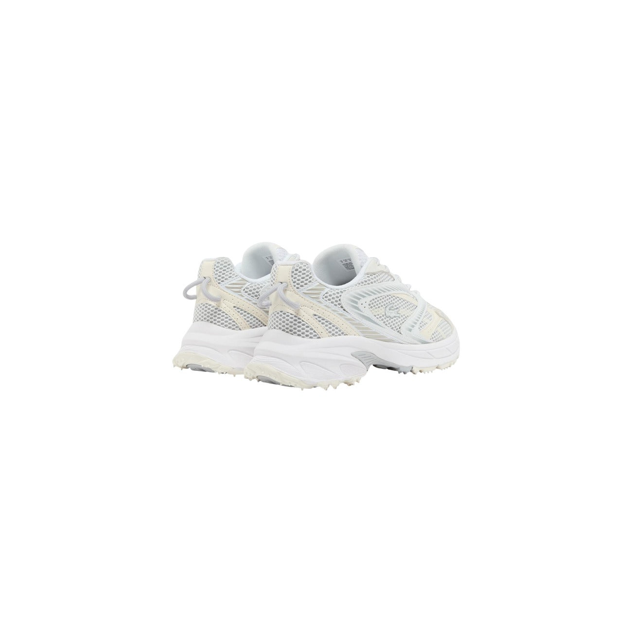 Lacoste L003 Neo Shot; sneakers running-style, materiali eco-friendly (poliestere riciclato), suola chunky sagomata. L'icona fashion-sportiva leggera e traspirante. Colore bianco vista posteriore 