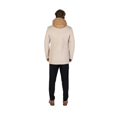 Yos Cappotto Uomo Beige Bottoni Manica Lunga Scollo Alto Tasche Anteriori Lana Poliestere Autunno Inverno LGI5GC011352U