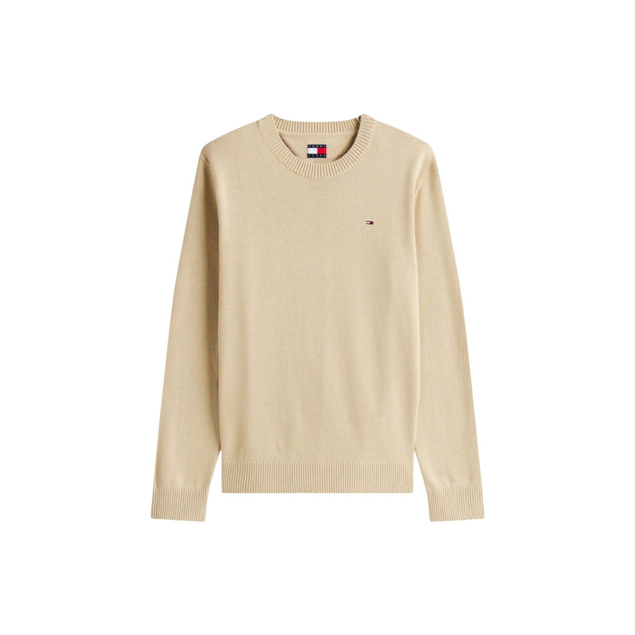 Tommy Hilfiger Jeans Maglia Uomo Verde Scollo Tondo Manica Lunga Cotone Organico Autunno Inverno DM0DM21787