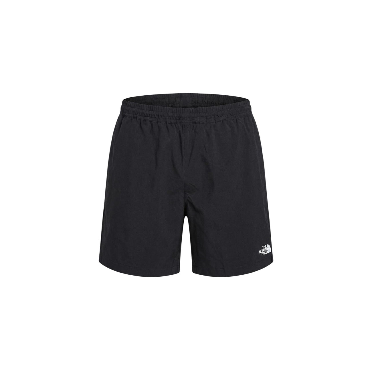 The North Face Class V Pathfinder Shorts; nylon elasticizzato, vita con coulisse, logo stampato. Il pantaloncino tecnico per la massima libertà di movimento. Colore nero vista frontale stesa