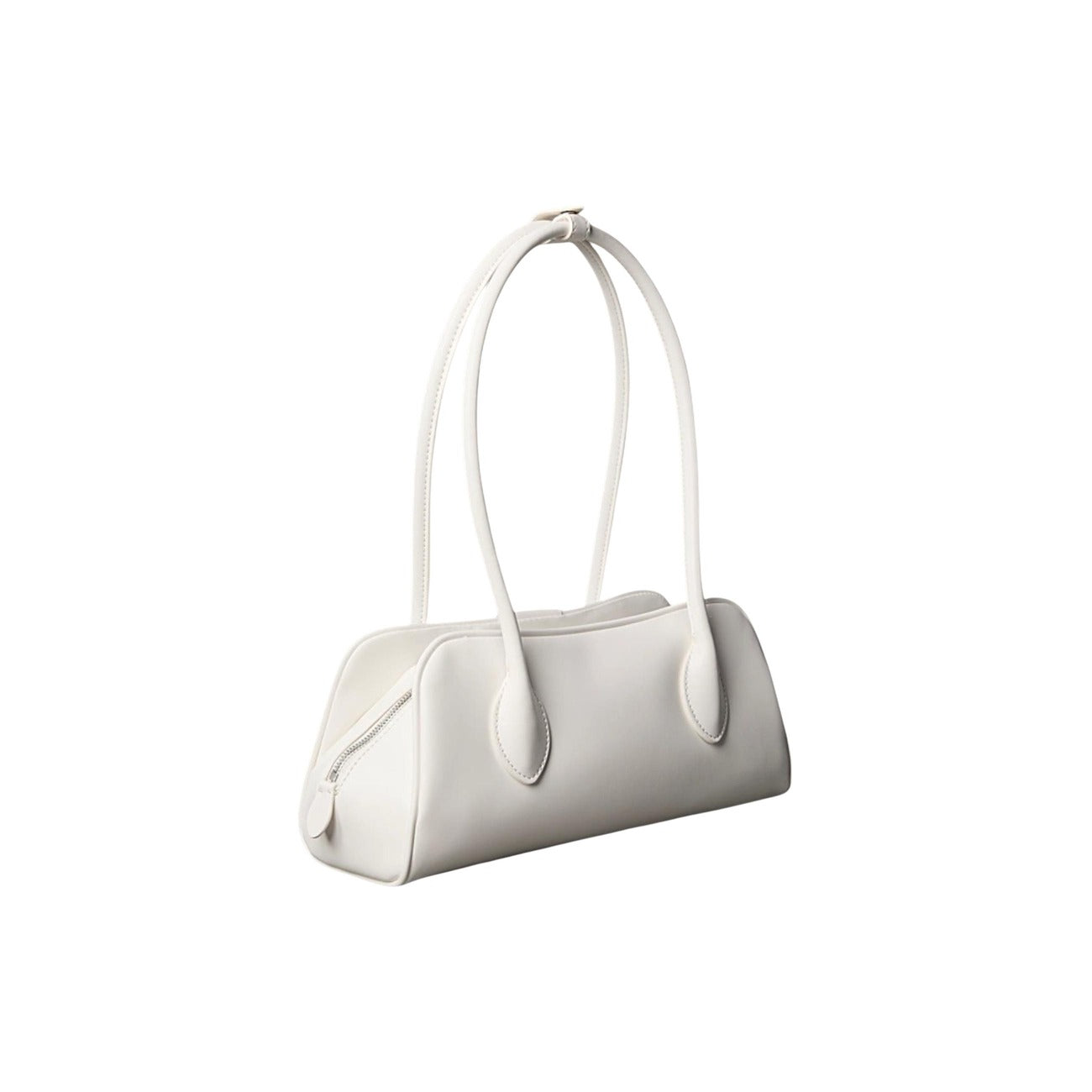 Calvin Klein Small Tote Bag; ecopelle morbida, scomparto centrale con zip, tasche magnetiche, ciondolo removibile. L'accessorio essenziale e organizzato per uno stile di vita contemporaneo. Colore bianco vista posteriore