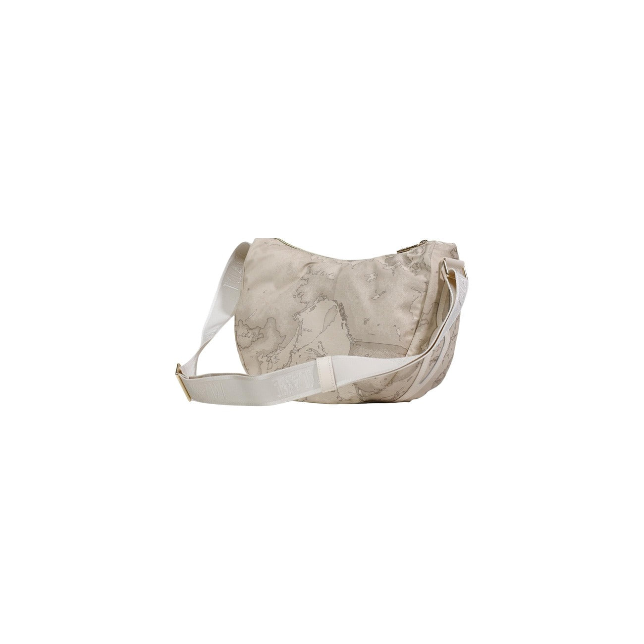 Borsa a spalla Alviero Martini 1^ Classe; stampa Geo, tracolla regolabile, tasca frontale, dettagli dorati. Design elegante e funzionale. Vista posteriore 
