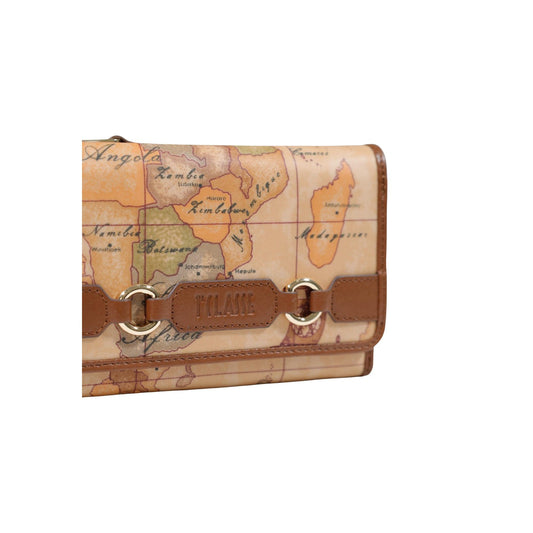 Portafoglio medio donna Alviero Martini Prima Classe – Portafoglio marrone stampa Geo Classic con zip L PQ57 S578.