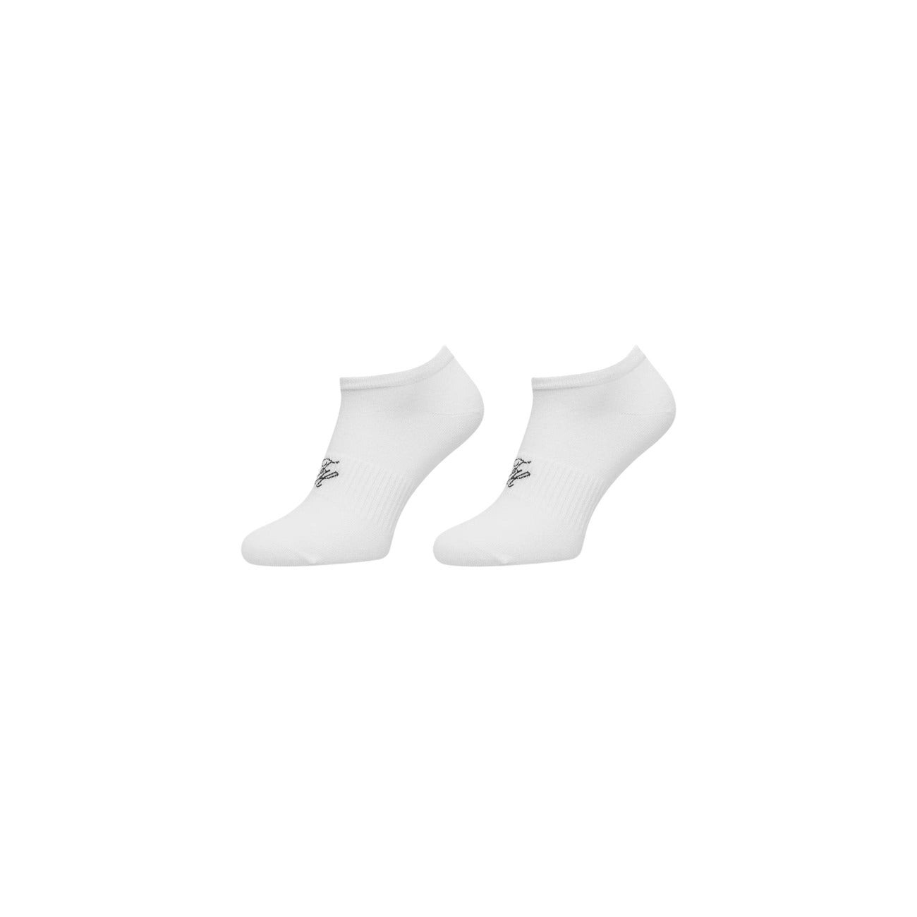 Pack 2 Paia Calzine Sneaker CK Jeans Refined; Bianco. 76% Cotone, 23% Poliammide, 1% Elastam. Monogramma ricamato, taglio basso, vestibilità stretch e traspirante. Laterale 