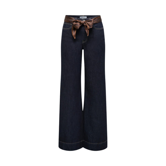 Jeans a zampa Only ONLMADISON BLUSH blu donna 15379805. Pantaloni in denim elasticizzato a vita alta con cintura nastro in tessuto, gamba flare e abbottonatura con cerniera per tutte le stagioni.