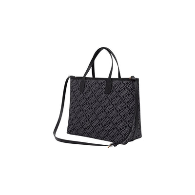 Tommy Hilfiger Borsa Donna Nero Stampa Tasca Interna Mano Tracolla Ecopelle 100% Autunno Inverno AW0AW17685