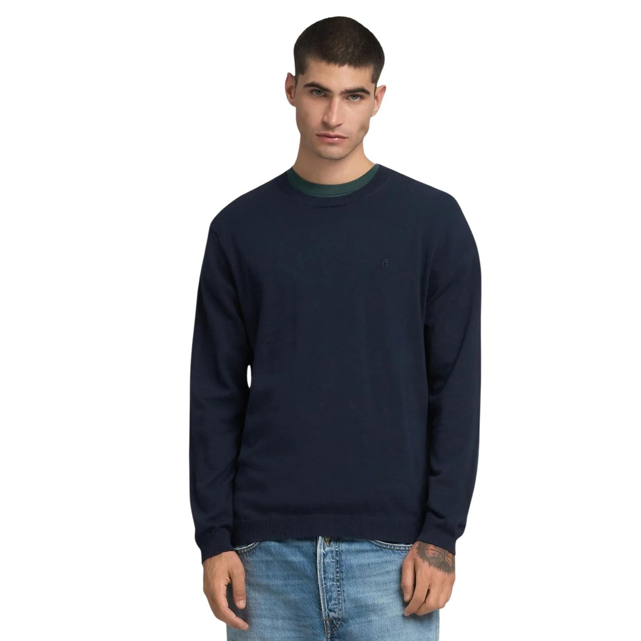 Replay Maglia Uomo Grigia Maniche Lunghe Scollo Tondo - Maglia Cotone