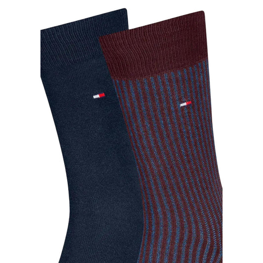Calzini lunghi bordeaux uomo Tommy Hilfiger Jeans – Set 2 paia calze cotone uomo Tommy Hilfiger 701242218.