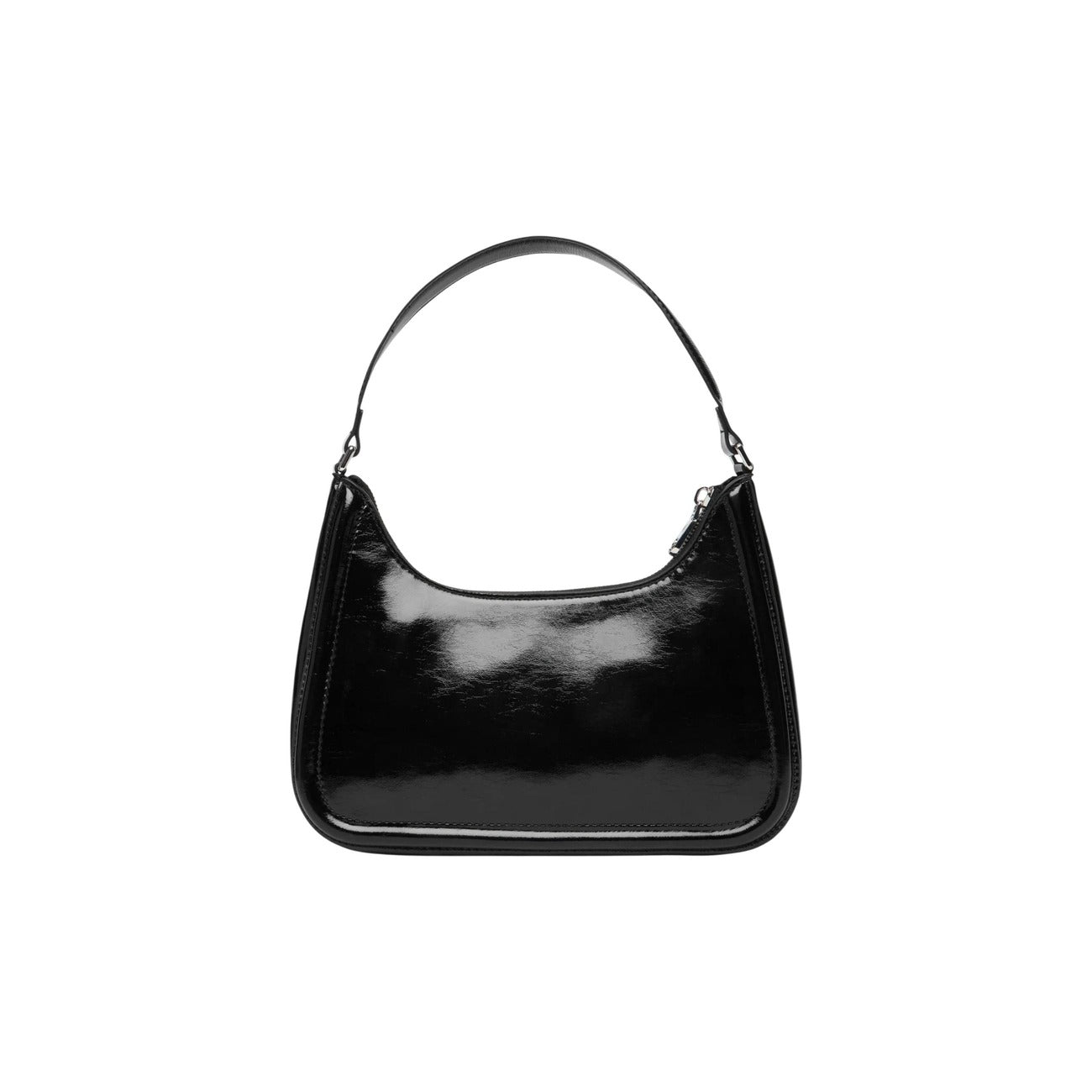 Calvin Klein Borsa nera BOLD CK METALLIC SHOULDER BAG Donna 25x18x7 cm Vista posteriore 