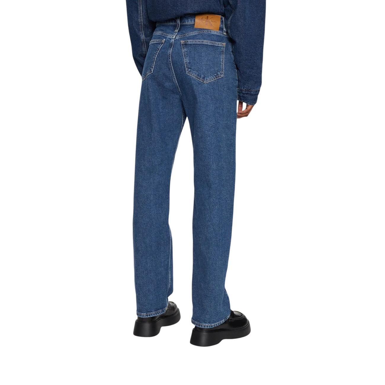 Calvin Klein Jeans Jeans Donna Blu con Zip Bottone Tasche Anteriori Posteriori in Cotone 99% Elastan 1% Autunno/Inverno J20J224033