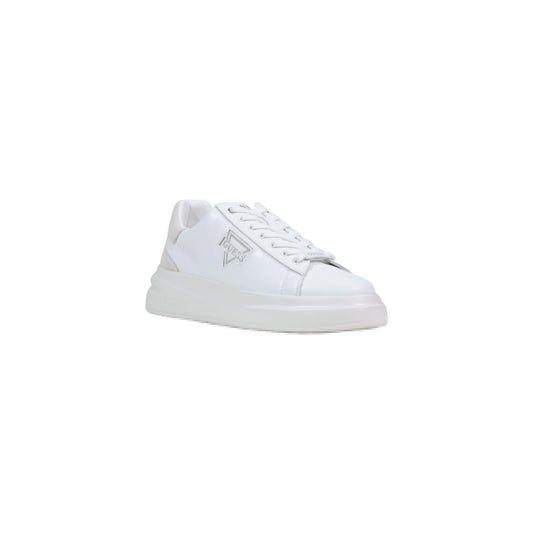 Sneakers Guess Elban; Bianco, Mix Poliestere/Suede. Logo in rilievo, suola 3 cm, calzata comfort. Design 4 stagioni, stile casual-chic. Vista frontale 