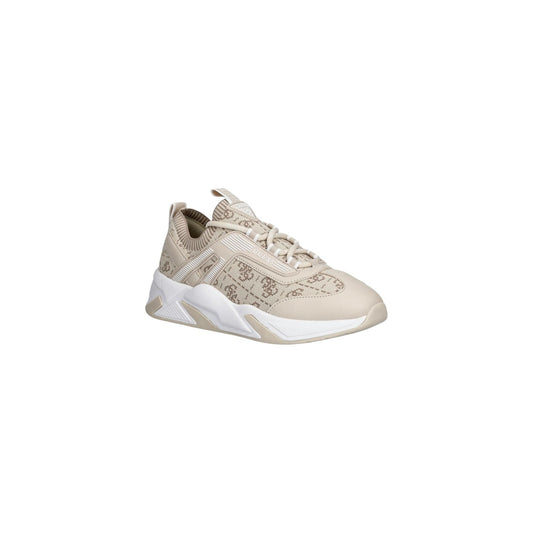 Sneakers Guess Genga Runner; Beige, Mix Poliestere/Poliuretano. Suola para 5,3 cm, logo 4G a caldo, dettagli logo triangolo. Design sportivo-chic, stagione Primavera/Estate.