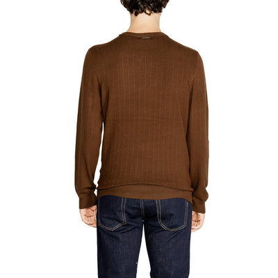 Antony Morato Maglia Uomo Marrone Manica Lunga Viscosa Autunno Inverno MMSW01434-YA500002