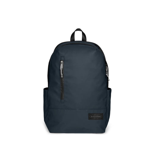Zaino Porta PC 16" Impermeabile Blu Navy; Zaino medio idrorepellente con tasche portaborraccia laterali, tasca di sicurezza sul retro, dettagli riflettenti e spallacci imbottiti. Stile casual e sportivo. Frontale 