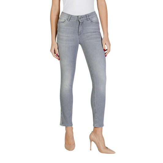 Jeans Liu Jo donna grigi skinny vita alta - vista frontale indossata da modello figura intera