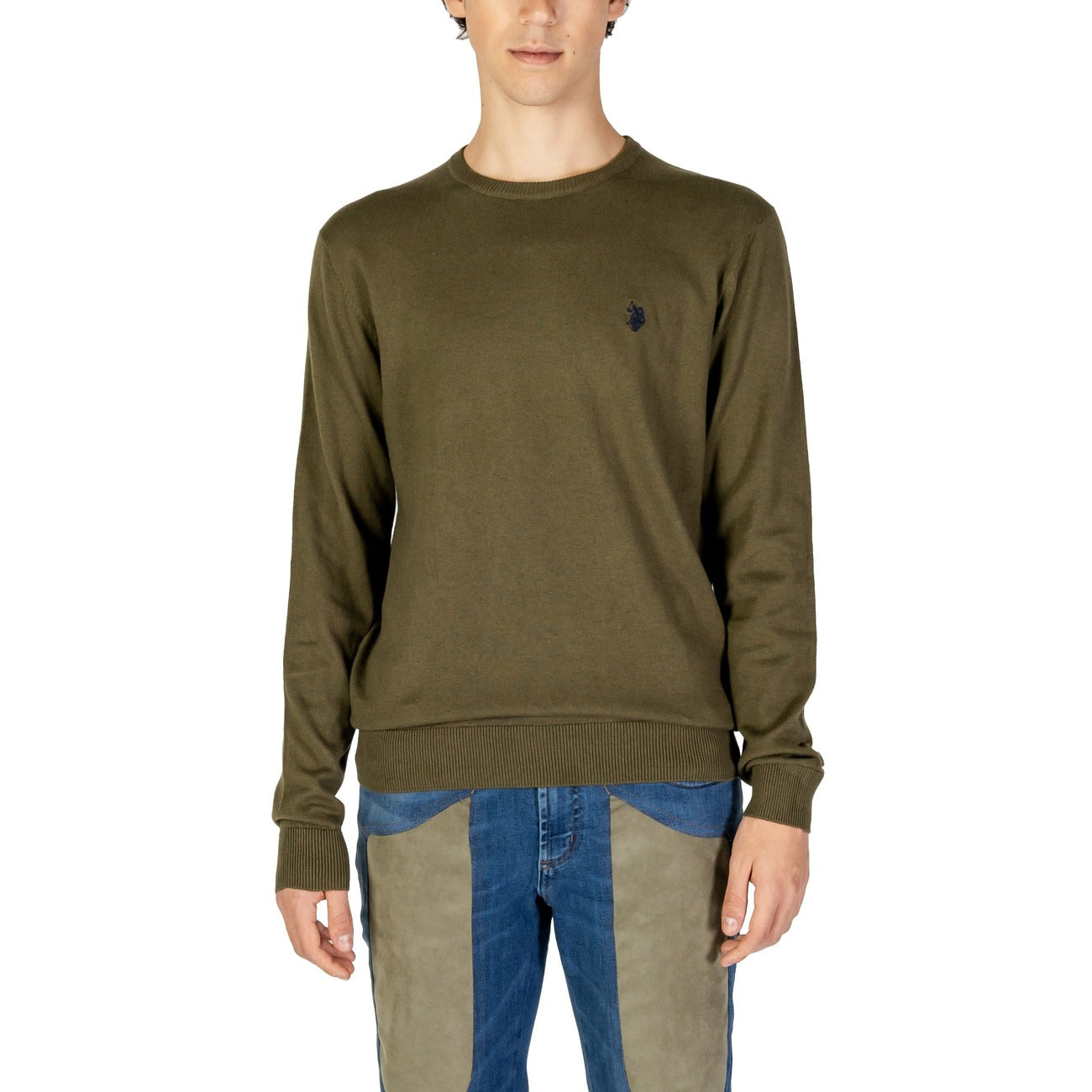 U.S. Polo Assn. Maglia Uomo Cammello Scollo Tondo Manica Lunga Cashmere Cotone Autunno Inverno US40 173006
