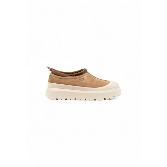 Ciabatte UGG beige impermeabili unisex – Sabot in camoscio con galoscia e fodera calda 1144096.