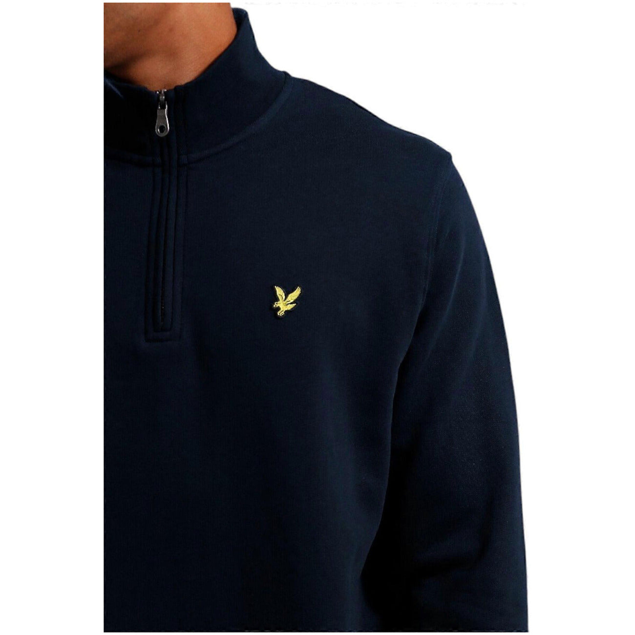 Lyle & Scott Felpa Uomo Blu con Zip Maniche Lunghe Scollo Alto in Cotone 100% Autunno/Inverno ML2022V