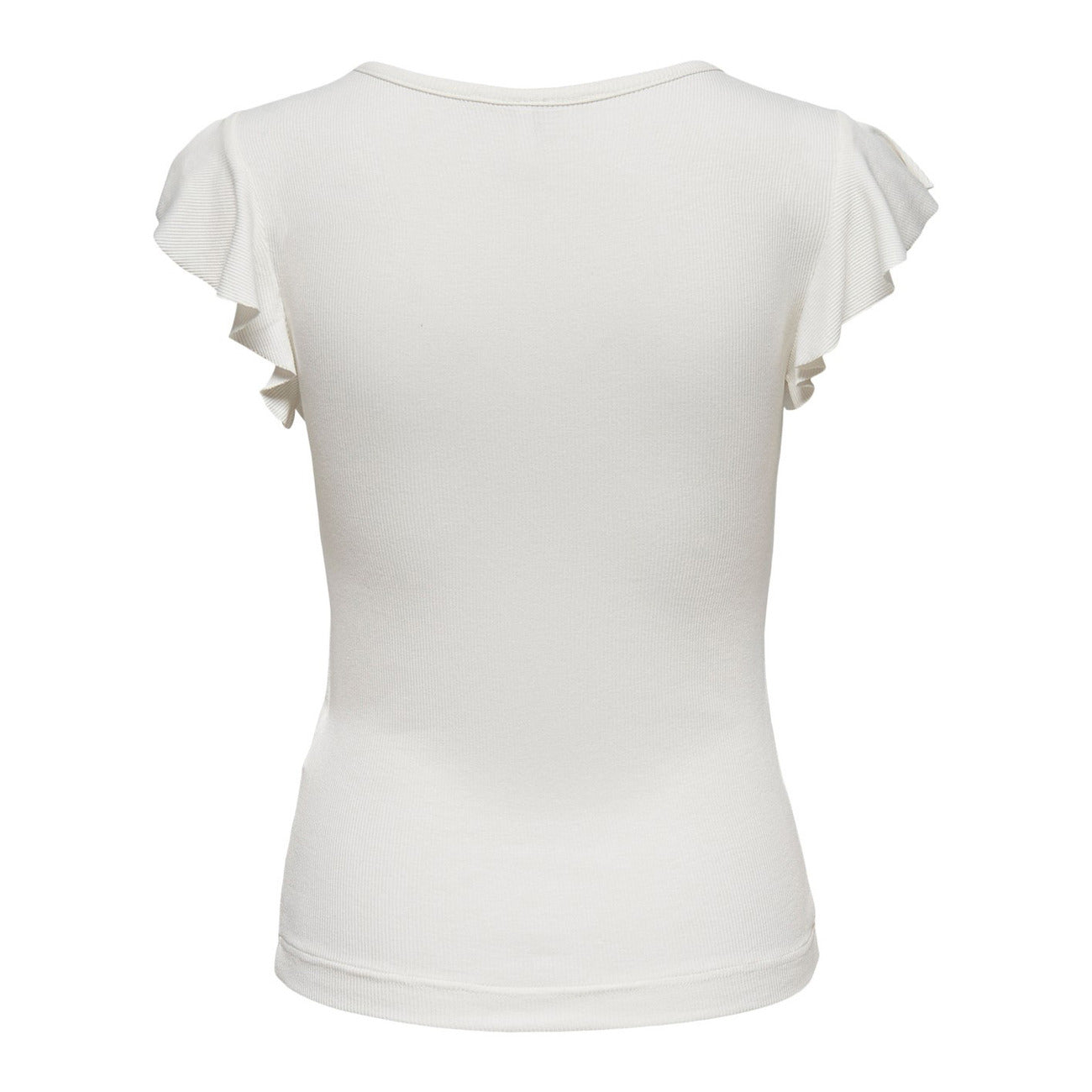 Only T-Shirt Donna Bianca Maniche Corte Scollo a V - T-Shirt Viscosa Elastan