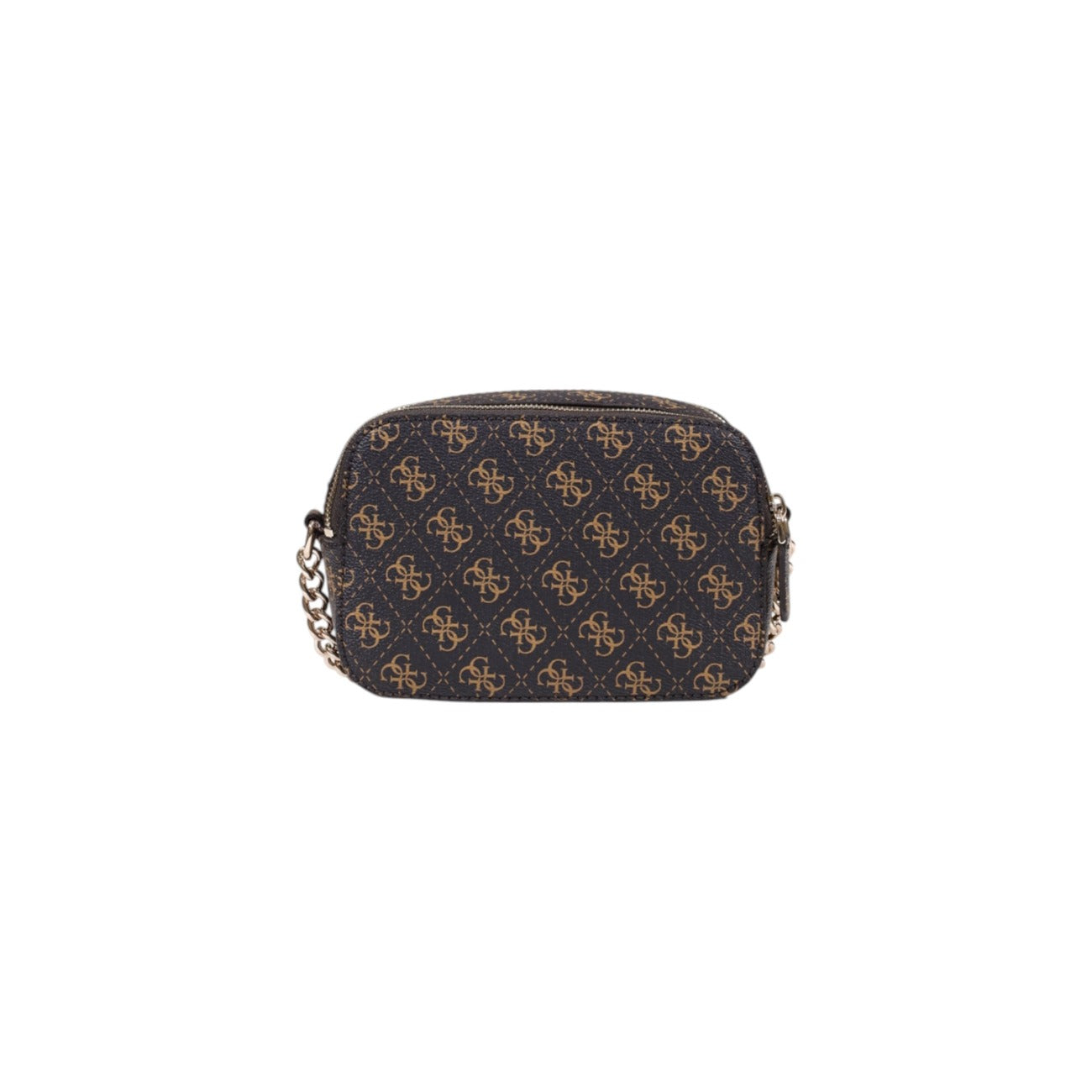 Guess Borsa Donna Marrone in Poliuretano 100% a Tracolla con Cerniera Stampa Tasche Interne 12x20x7 cm HWQG96 72140