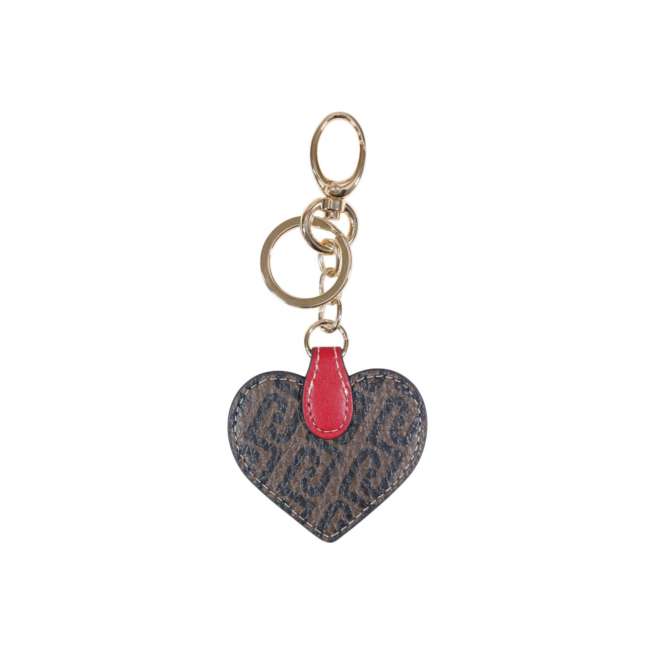 Portachiavi Cuore Liu Jo; Marrone. Stampa monogramma all-over, dettagli dorati, chiusura con moschettone. Accessorio glam e idea regalo perfetta. Vista posteriore 