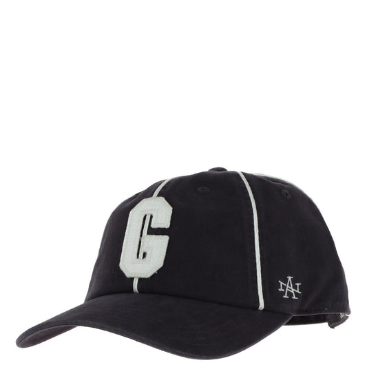 Cappellino Homestead Grays American Needle; 100% cotone twill, corona destrutturata, fibbia regolabile, blu navy vintage. Stile sportivo storico. Vista frontale