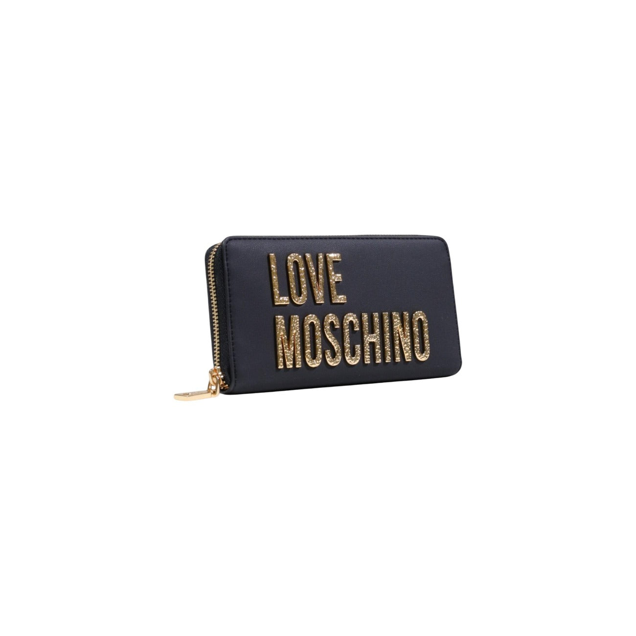 Love Moschino Portafoglio Donna Nero con Cerniera Scomparti Interni Tasca Interna - Portafoglio Poliuretano 8x4x1cm