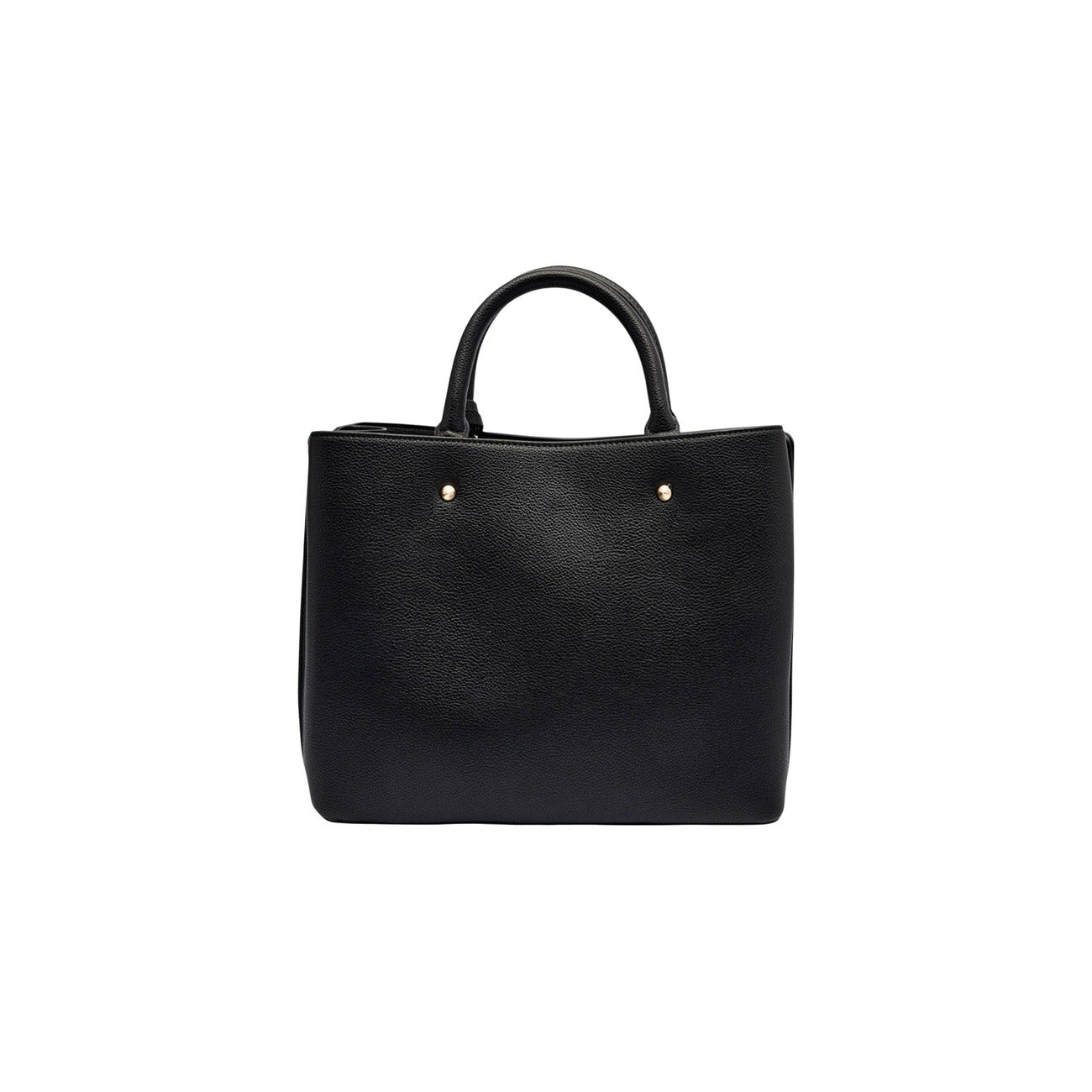 Borsa Guess Meridian II Satchel; 100% Poliuretano. Dettagli borchie, metalleria argento, triplo comparto interno. Doppia portabilità (manici e tracolla removibile). Misure 32x24x12 cm. Stile moderno e grintoso. Vista posteriore 
