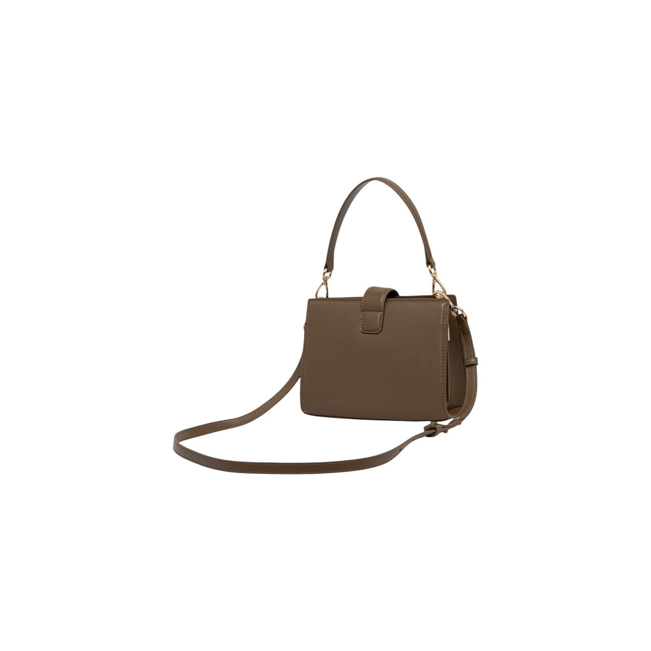 Borsa Tommy Hilfiger Small Satchel; 100% Poliuretano. Charm dorato, placchetta monogramma TH, doppia portabilità (manico/tracolla). Design compatto e raffinato, capienza 1,8 l. Colore marrone con tracolla 