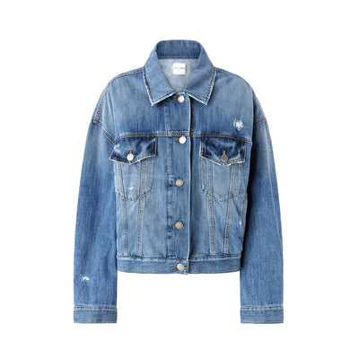 Pinko Giacca di Jeans Donna Azzurra con Bottoni Maniche Lunghe Tasche Anteriori - Giacca Denim Cotone