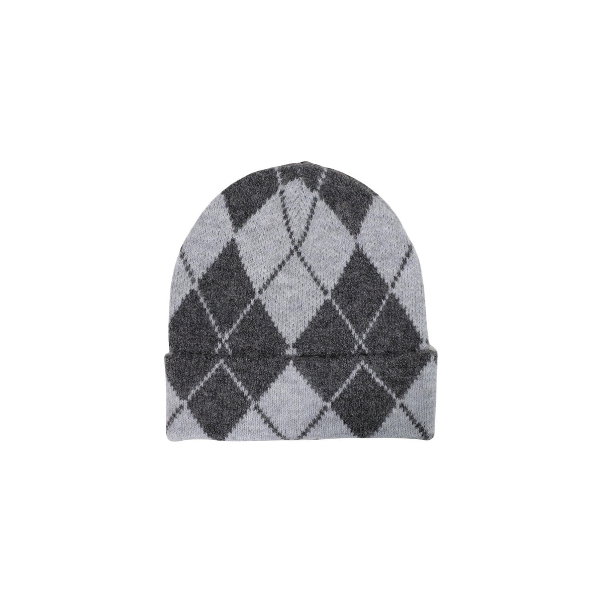 Berretto grigio donna Pieces – Cappello invernale a rombi in maglia riciclata PCADELE HOOD 17166778.
