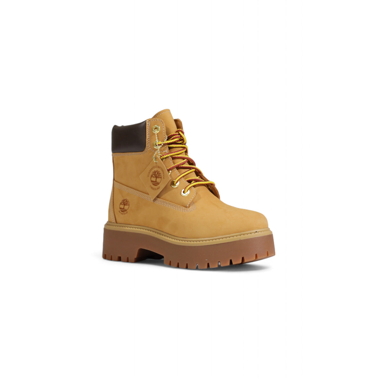 Stivali Timberland donna plateau Stone Street 6 Inch marroncino TB1A5RJD231. Polacchini impermeabili stile boot con zeppa platform, imbottitura termica PrimaLoft, soletta OrthoLite e fodera in materiale riciclato ReBOTL.