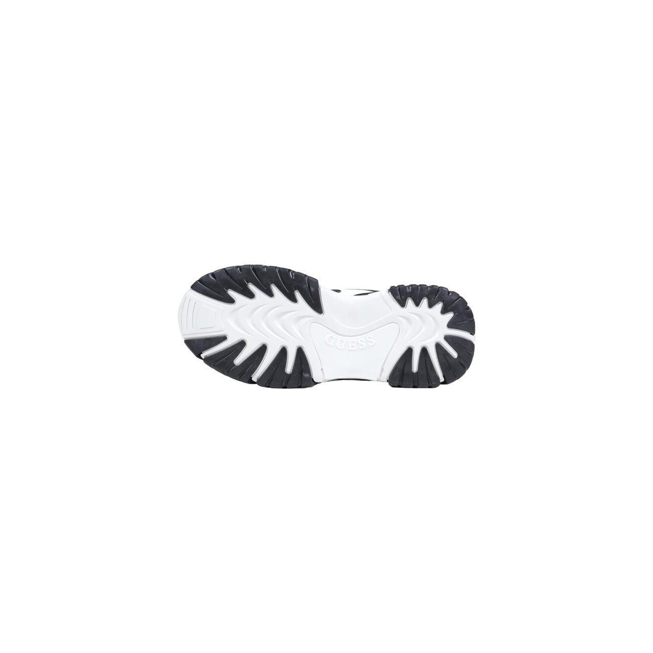 Sneakers Guess NOTISS Chunky; 52% Poliuretano, 48% Poliestere. Colore Nero e bianco, tacco 5 cm, suola sagomata. Sneakers donna robuste e leggere, ideali per tutte le stagioni. Vista suola
