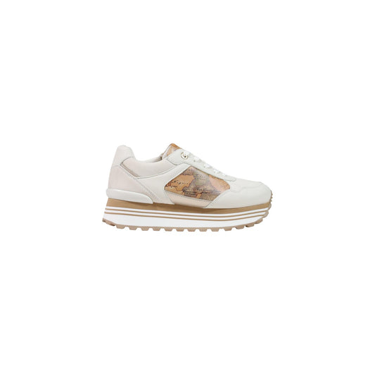 Sneakers bianche donna Alviero Martini Prima Classe – Scarpe platform con inserti Geo Classic N 2561 0289.