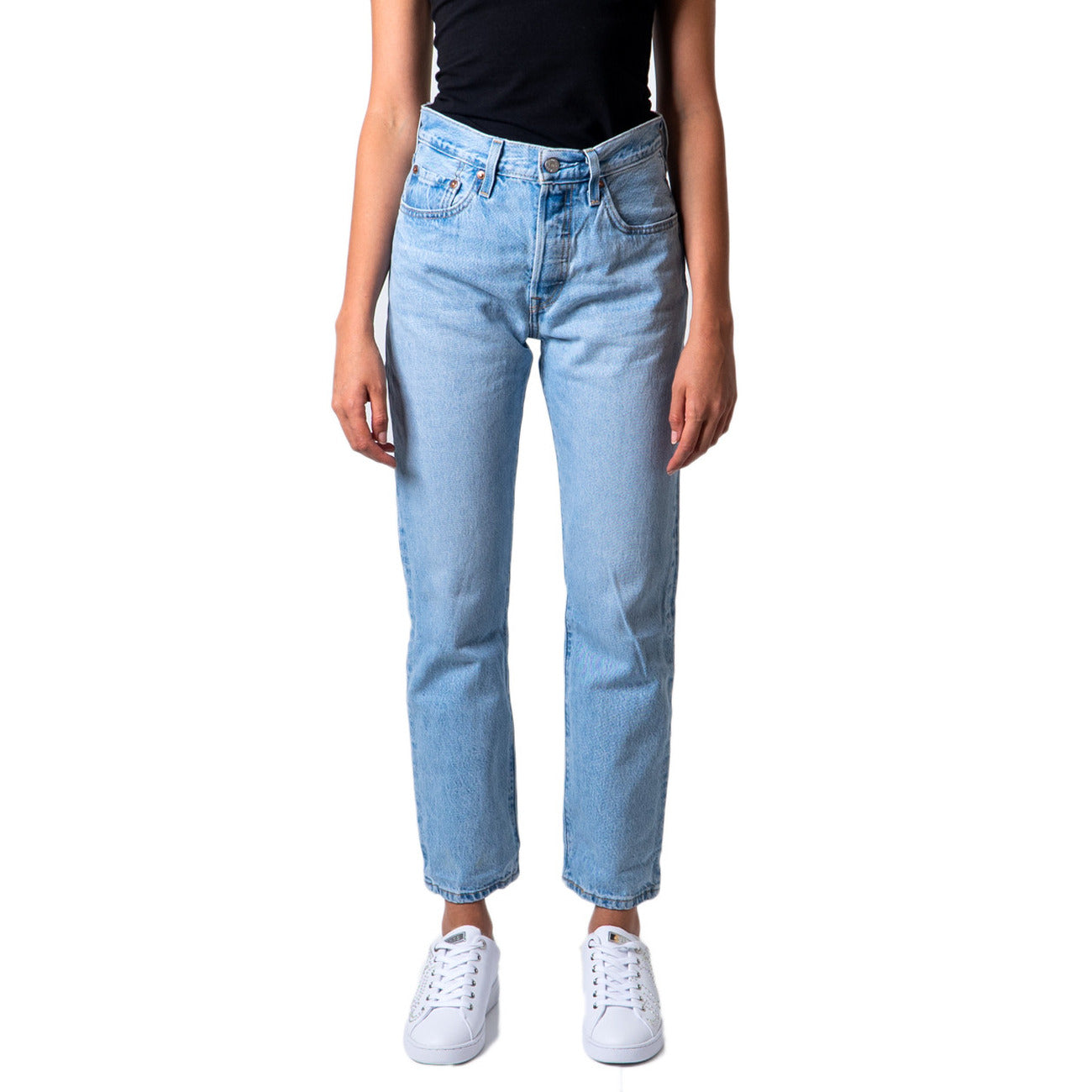 Levi's Jeans Donna Blu con Zip Bottone Tasche Anteriori Posteriori Effetto Consumato in Cotone 100% Autunno/Inverno 36200-0124