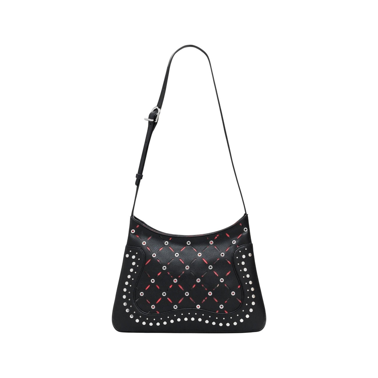 ZALANDO Borse Desigual Borsa A Tracolla Effetto Pelle Ricamata Media Donna Nero Zaino Verde