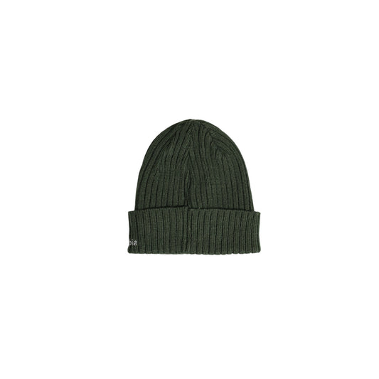 Berretto verde nero unisex Columbia 1464091. Cappello da cuffia da montagna e camminata in maglia a coste morbida con risvolto e patch logo Columbia.