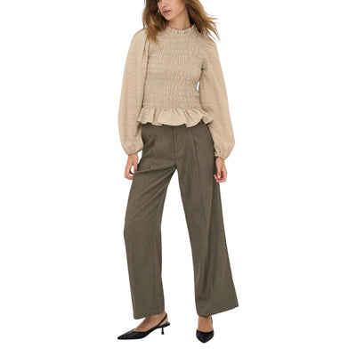 Jacqueline De Yong Pantaloni Donna Marroni - Pantaloni Poliestere Elastan