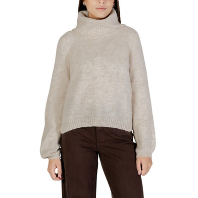 Only Maglione Donna Bordeaux Maniche Lunghe Scollo Alto - Maglione Poliestere Acrilico Lana