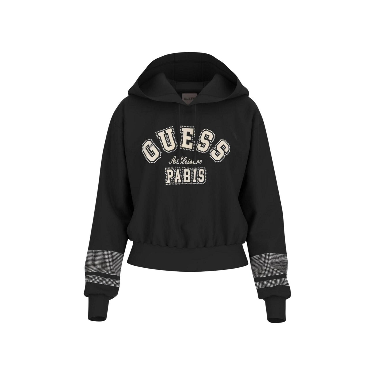 Felpa Guess Active donna nera con maniche lunghe in poliestere - vista frontale solo felpa
