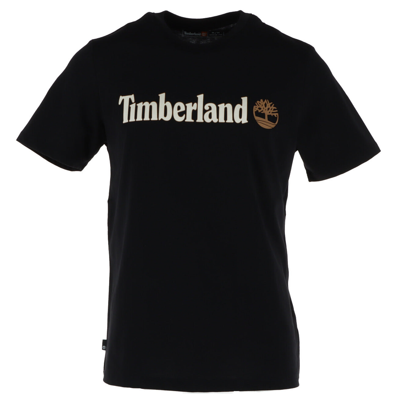 T-shirt uomo Timberland modello SHORT SLEEVE nera in cotone a maniche corte con stampa logo e scollo tondo