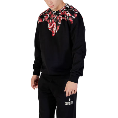 County Of Milan Felpa Uomo Nera con Stampa - Felpa Cotone Maniche Lunghe Scollo Tondo