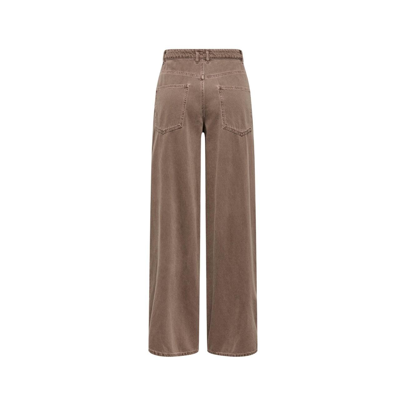 Pantaloni marroni  Only Onltaylor-Silla Barrel Pnt, 100% cotone, vita alta e gamba ampia sagomata; design con tasche posteriori e vestibilità ampia per un look trendy e confortevole. Vista posteriore 