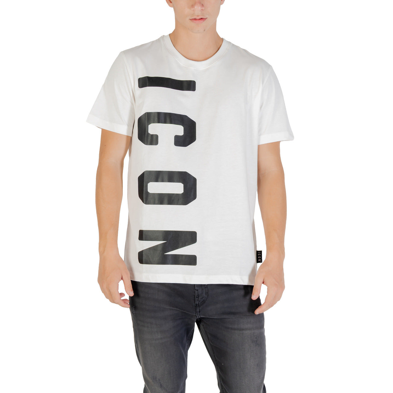 Icon T-Shirt Uomo Nera Manica Corta Scollo Tondo 100% Cotone Primavera/Estate ICUF2W6T004